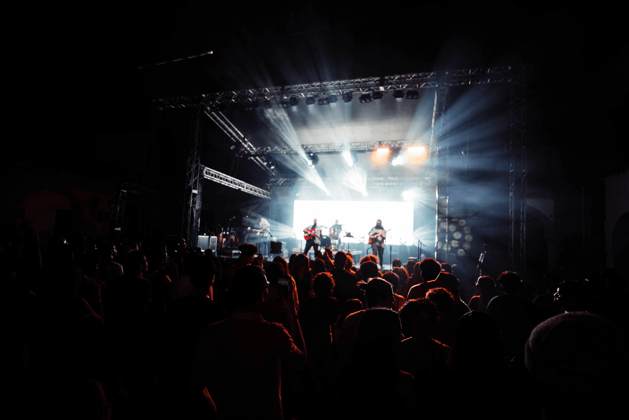 Multitud disfrutando de un concierto